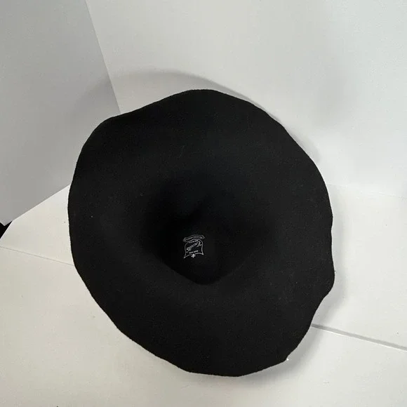 Excello Geo W Bollman Black 100% Wool Floppy Wide Brim Hat Made in USA Vintage